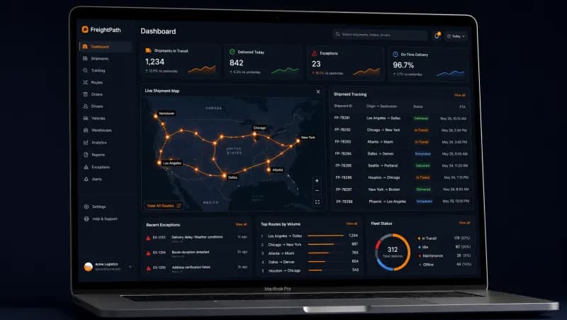 FreightPath Logistics project mockup
