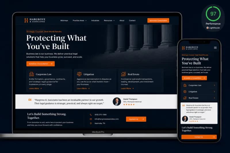 Hargrove & Associates project mockup