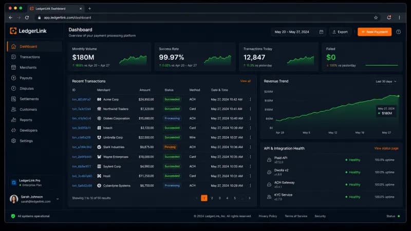 LedgerLink project mockup