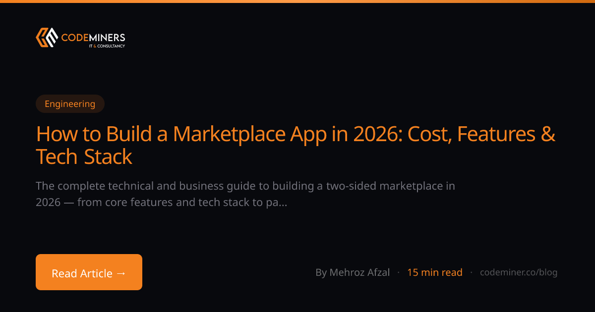 How to Build a Marketplace App in 2026: Cost, Features & Tech Stack