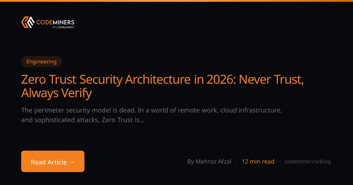 Zero Trust Security Architecture in 2026: Never Trust, Always Verify